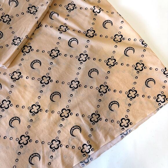 MARINE SERRE Crescent Second Skin Printed Long Sleeve Turtleneck In Tan Size XL - Picture 8 of 11